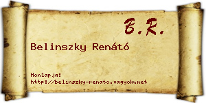 Belinszky Renátó névjegykártya